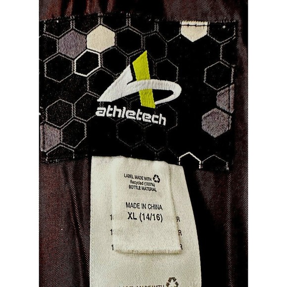 Athletech Youth XL Black Polyester Bib Snow pants Pockets Adjustable Straps - Picture 4 of 6